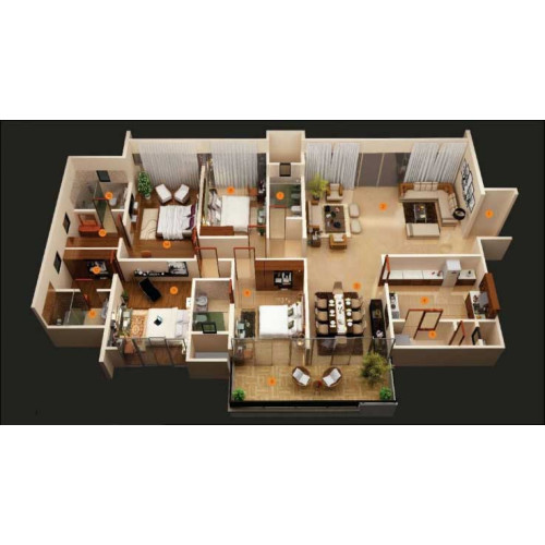 Nội thất chung cư 4 phòng ngủ tiện nghi hiện đại