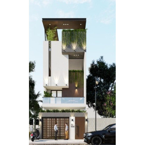 Thi công mẫu nhà 1 trệt 3 lầu mặt tiền 4m | hồ sơ chi tiết