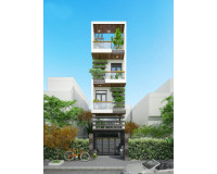 Những mẫu nhà phố 5 tầng hiện đại kết hợp thang máy tiện nghi