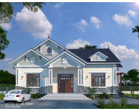 Mẫu nhà biệt thự 1 tầng 4 phòng ngủ với lối thiết kế hiện đại