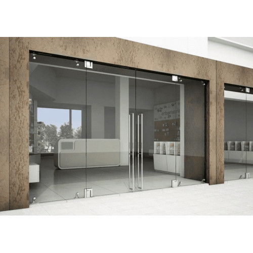 Mẫu cửa kính cường lực 2 cánh lùa sang trọng cho công trình