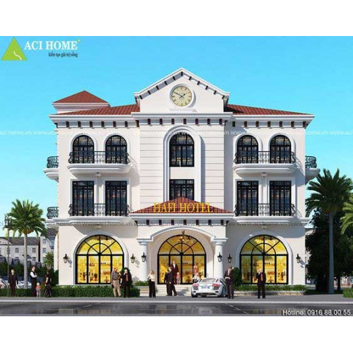 Mẫu khách sạn mini 3 tầng đẹp đạt chuẩn Quốc Tế