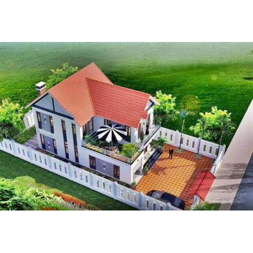 Mẫu nhà 2 tầng 100m2 giá rẻ (kiến trúc siêu bề thế)