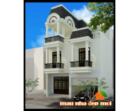 Mẫu nhà đẹp 2 tầng mặt tiền 9m phong cách Tân Cổ Điển
