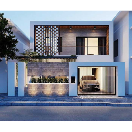 15 mẫu nhà 2 tầng mái bằng đẹp xu hướng hiện đại 2024