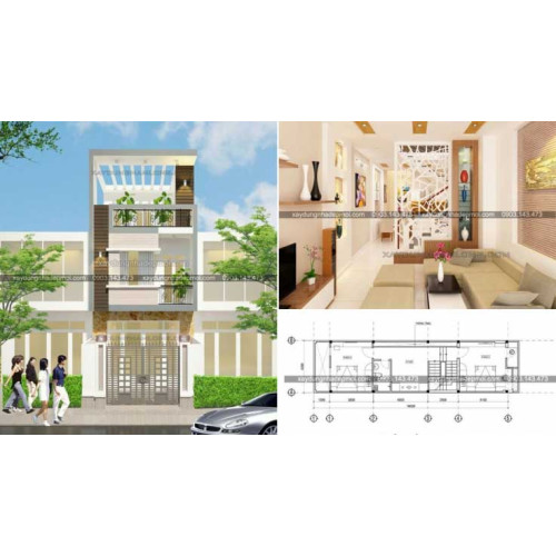 Mẫu nhà đẹp 3 tầng 4x16m tại Đà Nẵng