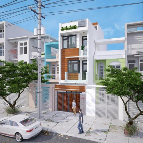 Thiết kế mẫu nhà 3 tầng 1 tum đẹp sang chảnh