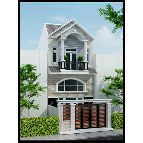 Bản vẽ thiết kế nhà 2 tầng giá 300 triệu có sân vườn