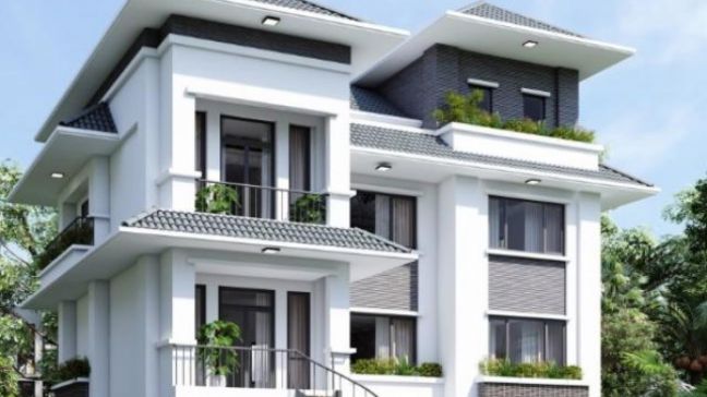 sơn nhà màu trắng sứ đơn giản