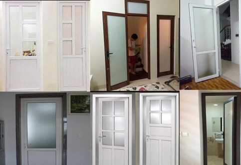 Các loại mẫu cửa nhà vệ sinh nhôm kính