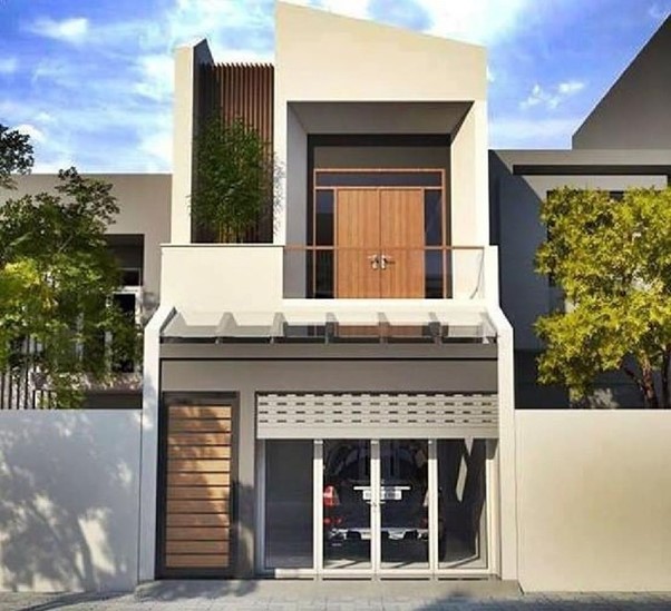 Gợi ý phối cảnh mặt tiền cho mẫu nhà 1 trệt 1 lầu tại Hàm Thuận Bắc, Bình Thuận