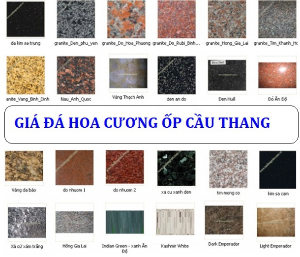 Báo giá đá hoa cương ốp cầu thang 