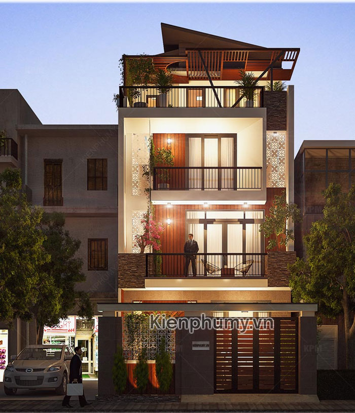 Mẫu biệt thự 4 tầng diện tích 90m2 hiện đại