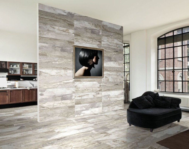 Sử dụng nghịch tông màu giữa gạch ốp tường và gạch lát