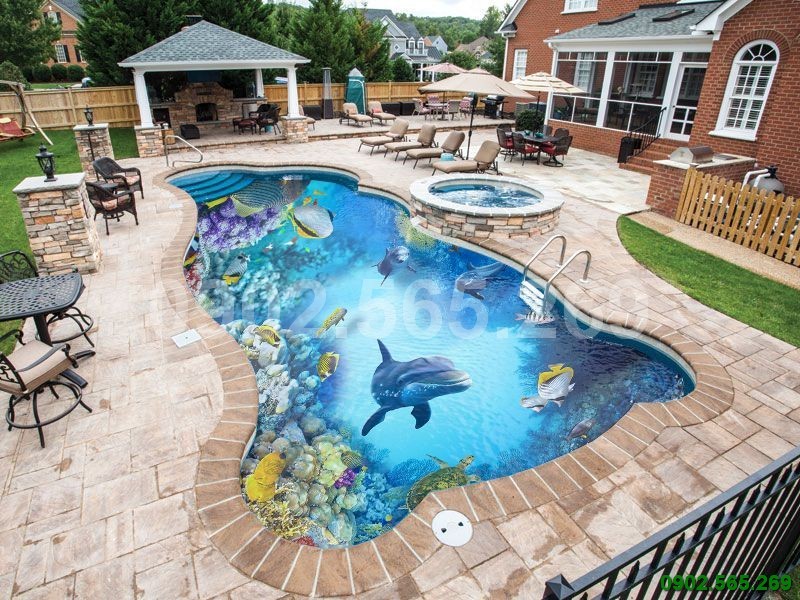 Ứng dụng của gạch tranh 3D ốp tường ngoài trời