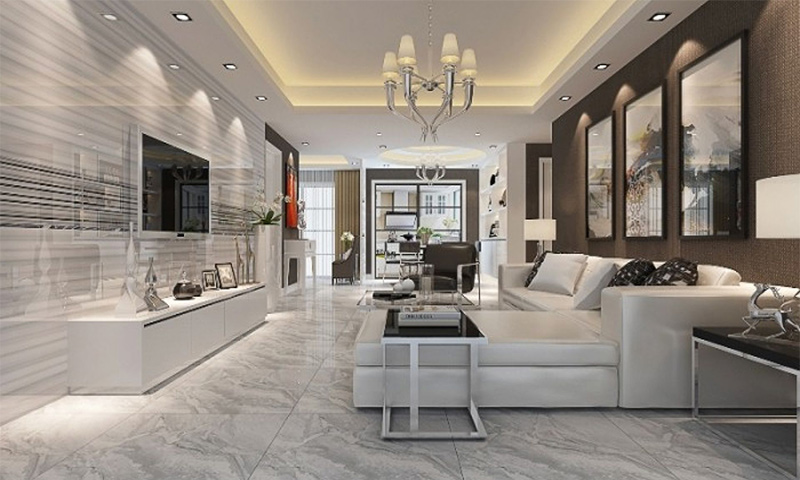 Vì sao nên dùng gạch điểm ốp tường cho phòng khách?