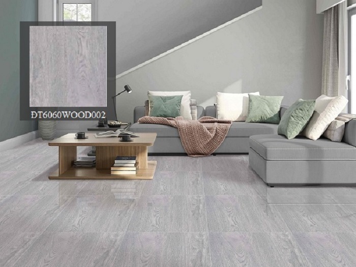 gạch lát nền giả gỗ màu xám