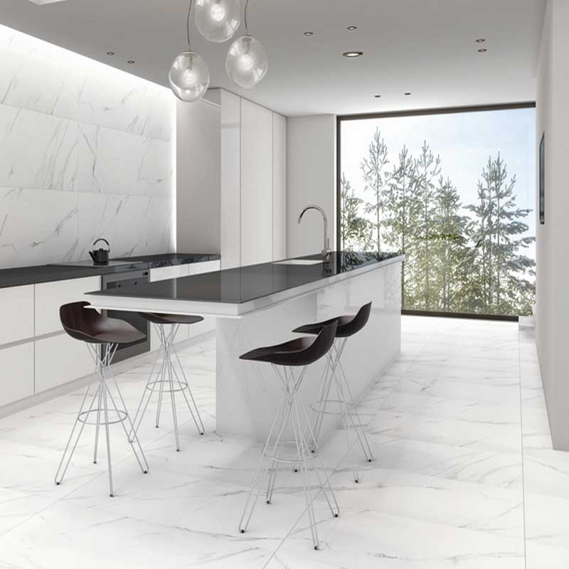 Mẫu gạch lát nền màu trắng vân mây Tây Ban Nha mã HL61283.