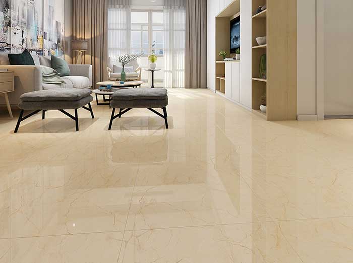 Gạch lát nền màu vàng kem