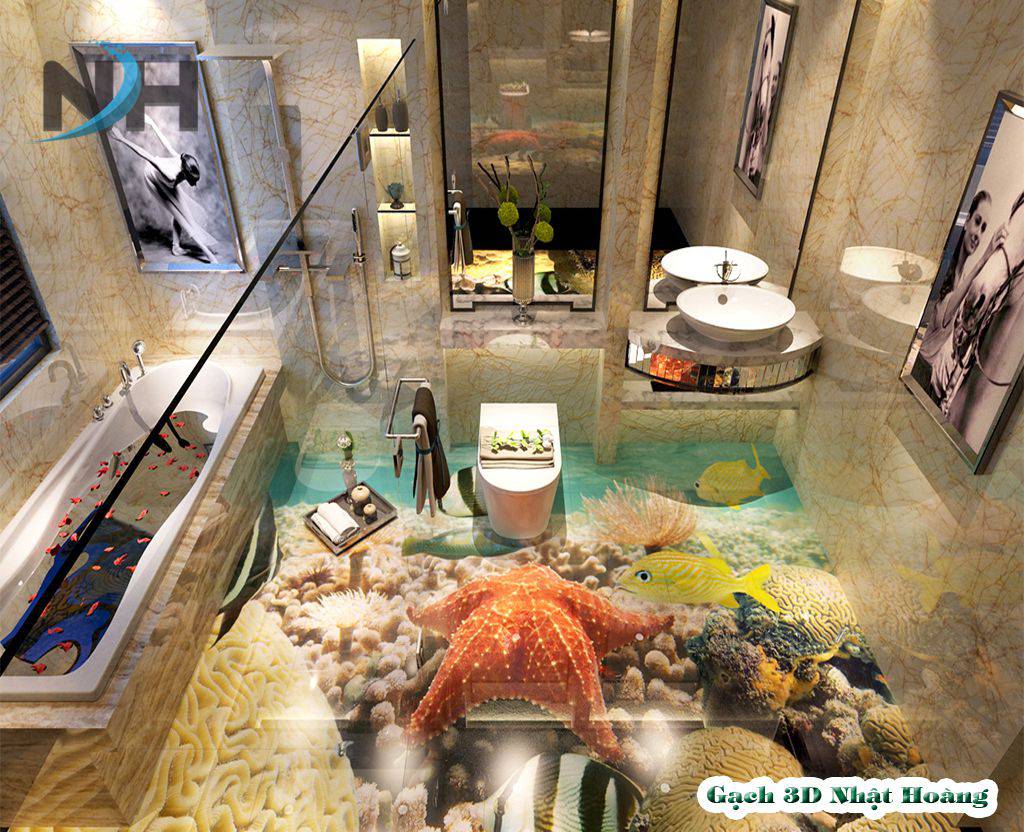 Ưu điểm của gạch lát nền nhà tắm 3D