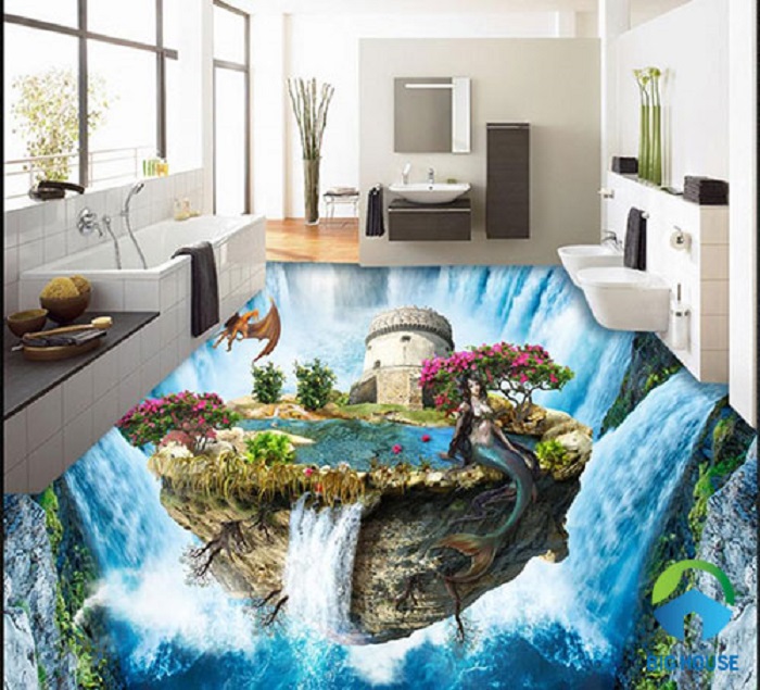 Bộ gạch 3D với hòn đảo lơ lửng chắc chắn sẽ làm bạn yếu tim