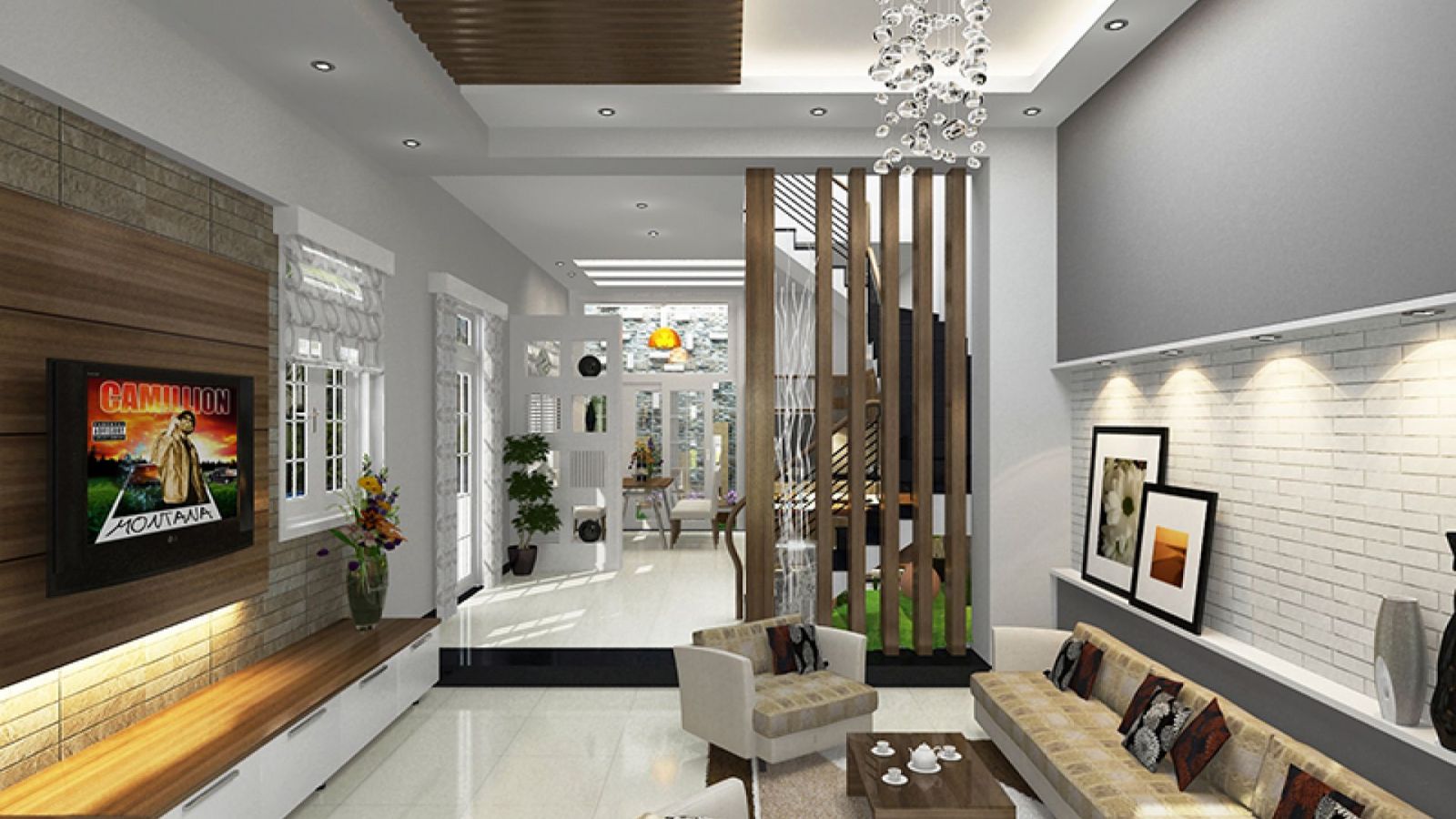 Chọn gạch lát nền phòng khách nhà ống phù hợp với không gian sống