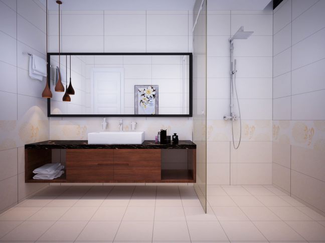 gạch ốp tường màu trắng trơn