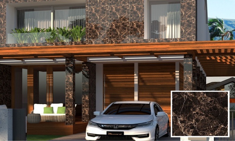 Gạch giả đá hoa cương ốp quanh tường bao