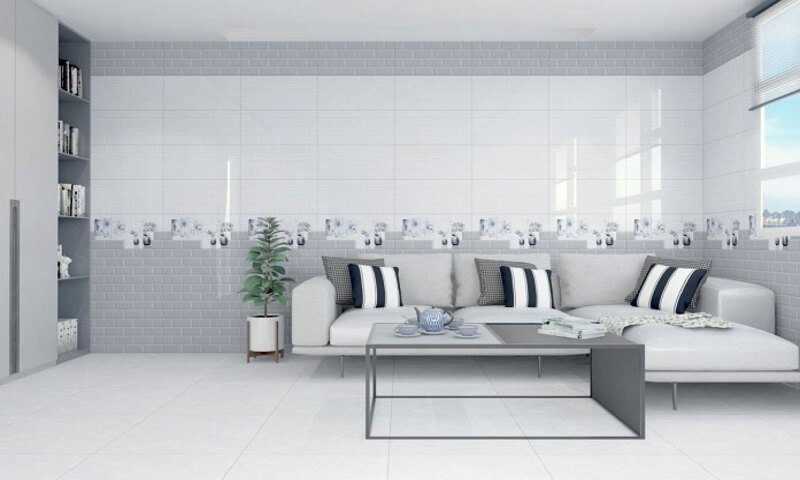 Mẫu gạch ốp tường có họa tiết hoa tương đồng