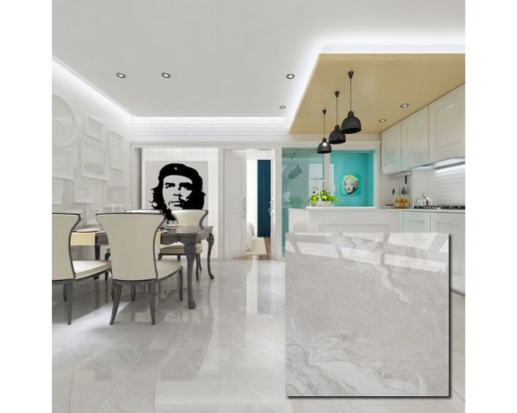 Gạch trắng trơn phối với màu đen- một cách phối cá tính