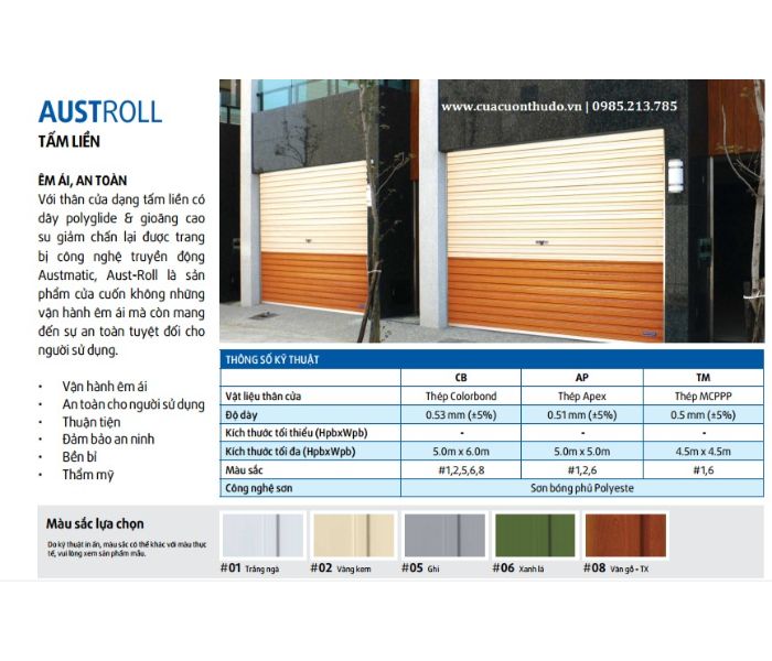 Ưu điểm nổi bật của cửa cuốn tấm liền Austdoor