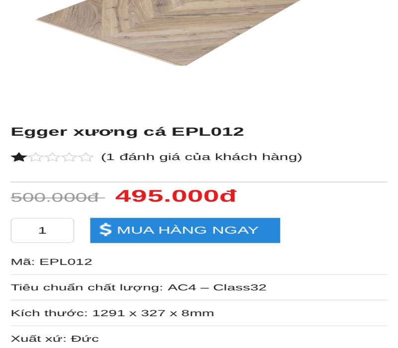 Giá tham khảo sàn gỗ xương cá Đức