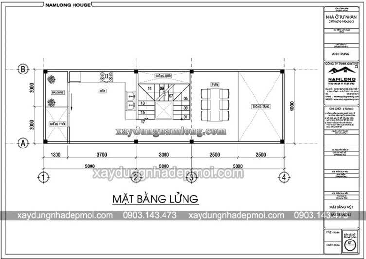 Thiết kế nhà phố 1 trệt 1 lửng 1 lầu hiện đại - Hình 4