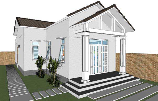 Hình ảnh mẫu nhà cấp 4 mái thái đẹp diện tích 5x20m2 - Thiết kế 9