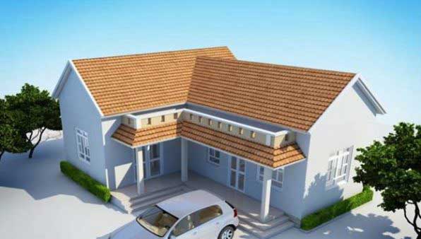 Mẫu nhà cấp 4 chữ L xây dựng 250 triệu