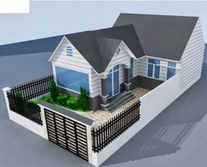 Mẫu nhà cấp 4 chữ L kiểu Pháp