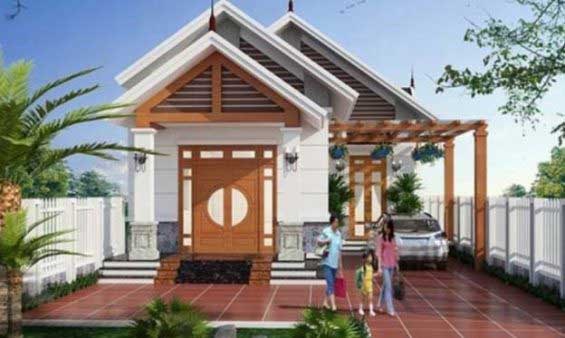 Mẫu nhà cấp 4 chữ L 150m2