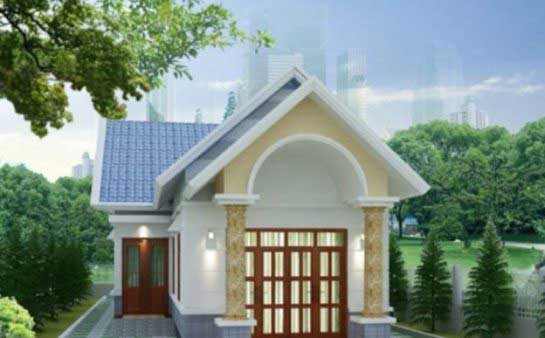 Mẫu nhà cấp 4 chữ L thiết kế 3 phòng ngủ