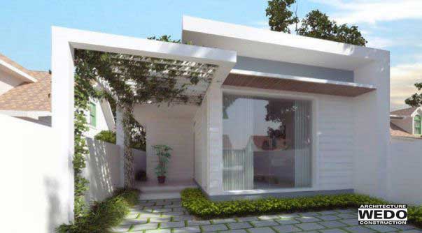 Thiết kế nhà ống 1 tầng mái bằng đẹp - Hình 6