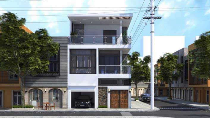 Mẫu nhà ống 2 tầng có 3 phòng ngủ