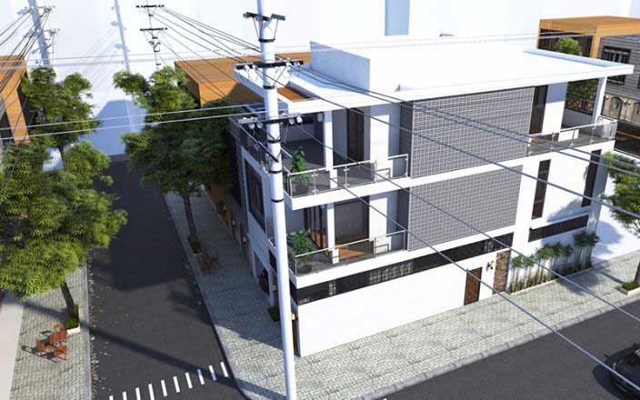 Tổng quan hình ảnh căn nhà ống 2 tầng đẹp