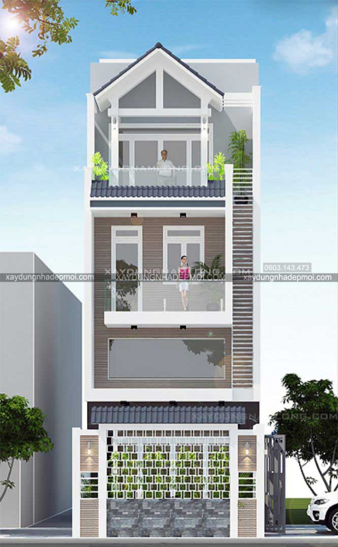 Thiết kế nhà phố đẹp diện tích 5x18m2 - Hình 1