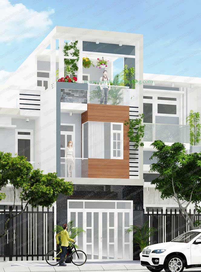 Thiết kế nhà đẹp 1 trệt 1 lầu 1 tum