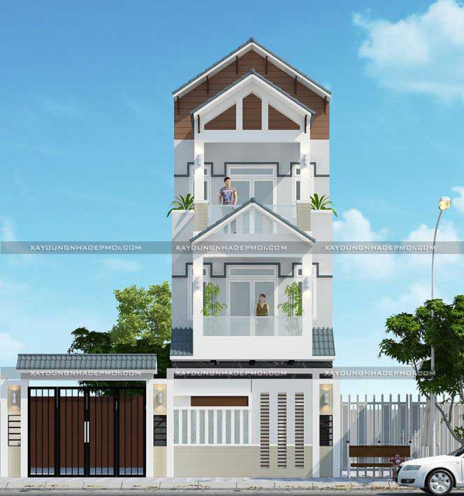 Mẫu nhà phố 3 tầng hiện đại diện tích 5×15m2