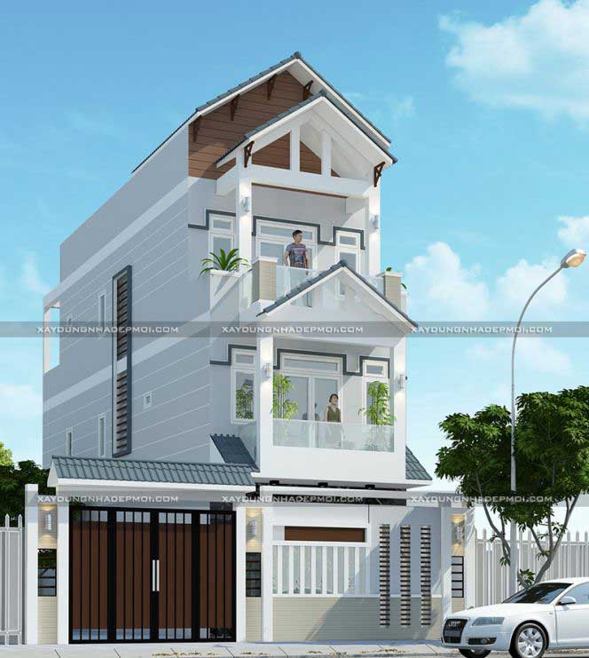 Xây nhà phố 3 tầng diện tích 5×15 m2