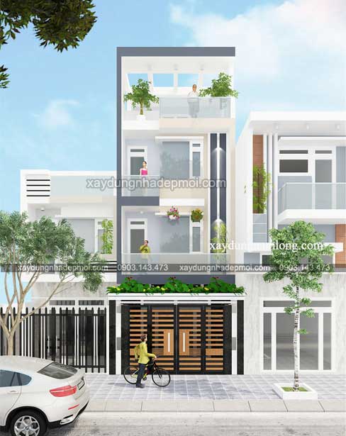 Mẫu nhà phố 4 tầng diện tích 5×13m2 - Hình 1