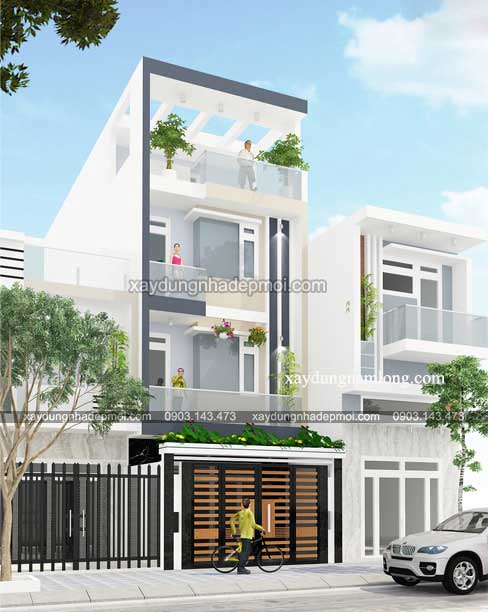 Mẫu nhà phố 4 tầng diện tích 5×13m2 - Hình 2