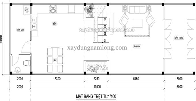 Mẫu nhà phố 4 tầng diện tích 5×13m2 - Hình 3