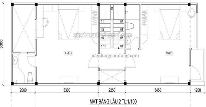 Mẫu nhà phố 4 tầng diện tích 5×13m2 - Hình 5