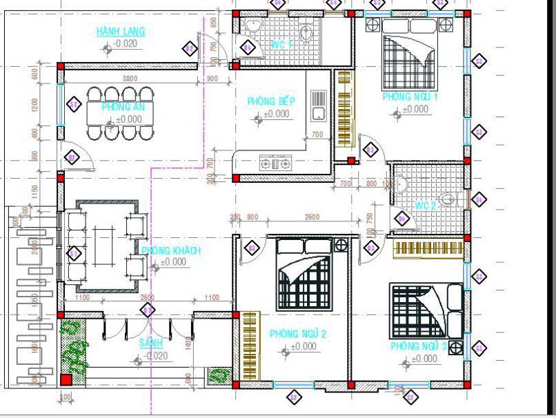 Mặt bằng công năng nhà vườn 1 tầng